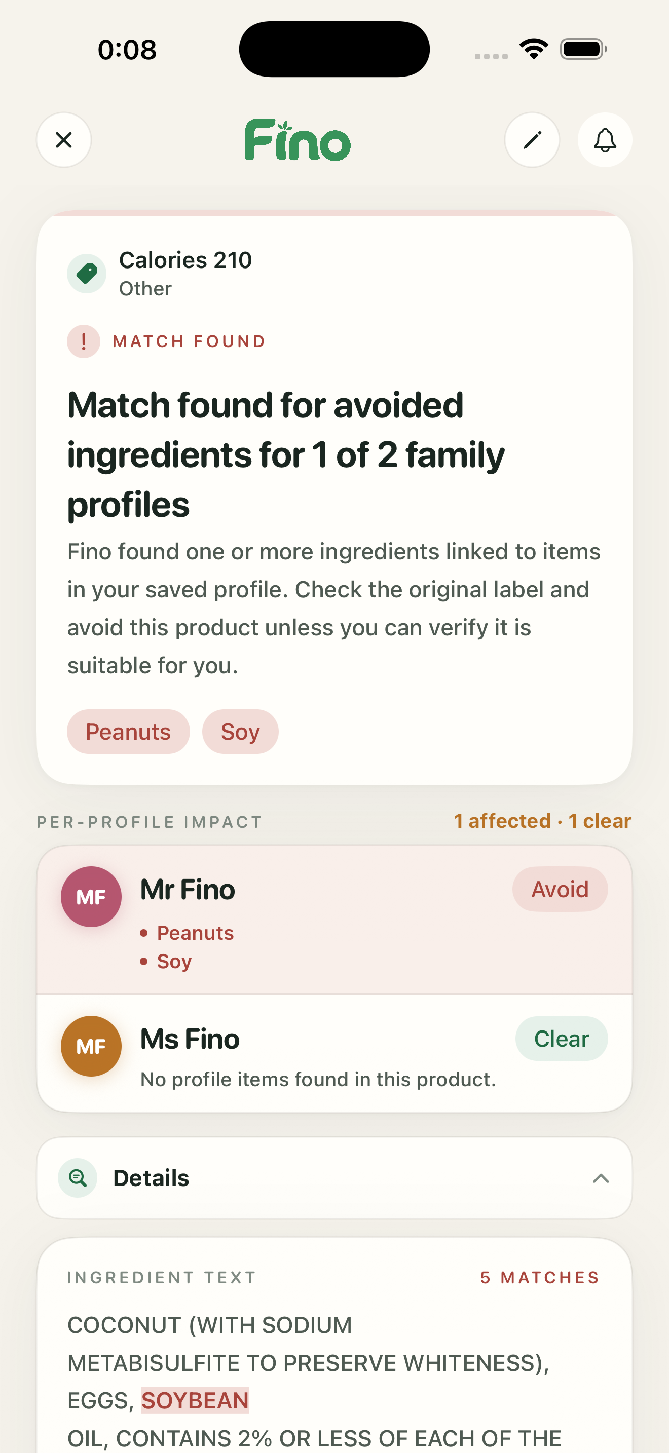Scan screen with a green tap-to-scan card